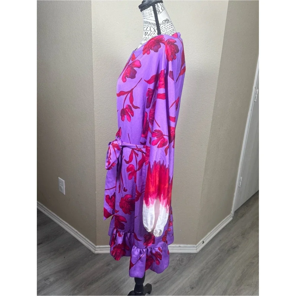 Prabal Gurung Purple Dress‎ with Fuchsia Floral Accents